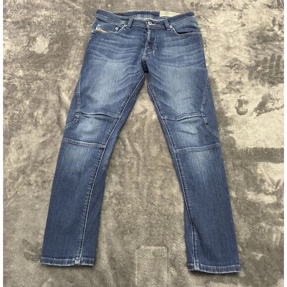 Diesel Jeans Men's 29x30 T-Ride Slim Carrot Fit Denim Blue Button Fly Stretch - Picture 1 of 12